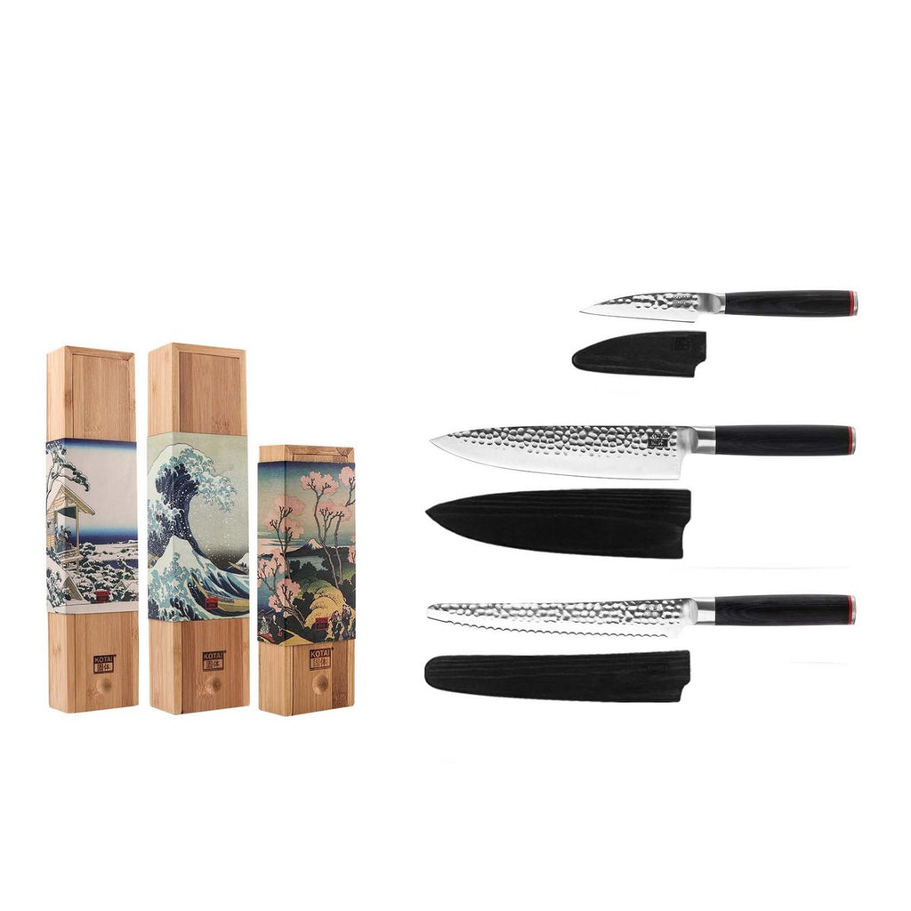 Messenset - The Essential Set: 3 messen (schilmesje + gyuto + broodmes) KOTAI kitchen