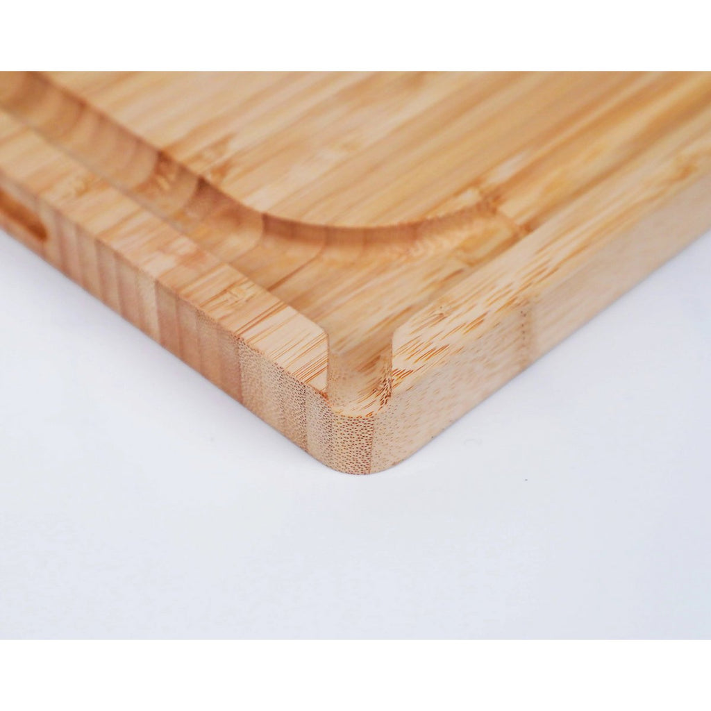 Keukenaccessoires - KOTAI bamboe snijplank met sapgroef en verborgen handvatten - 40 x 30 x 2 cm KOTAI kitchen