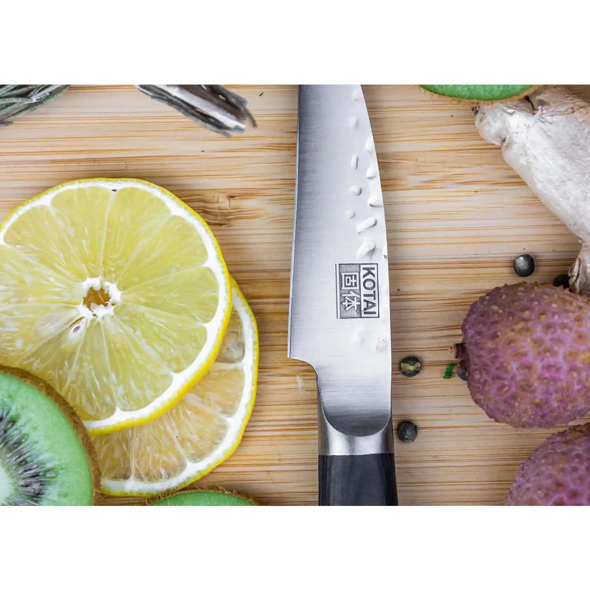 Messen- en keukenaccessoireset - De Starterset Deluxe Edition (A): 2 messen (schilmesje + santoku) + aanzetstaal KOTAI kitchen