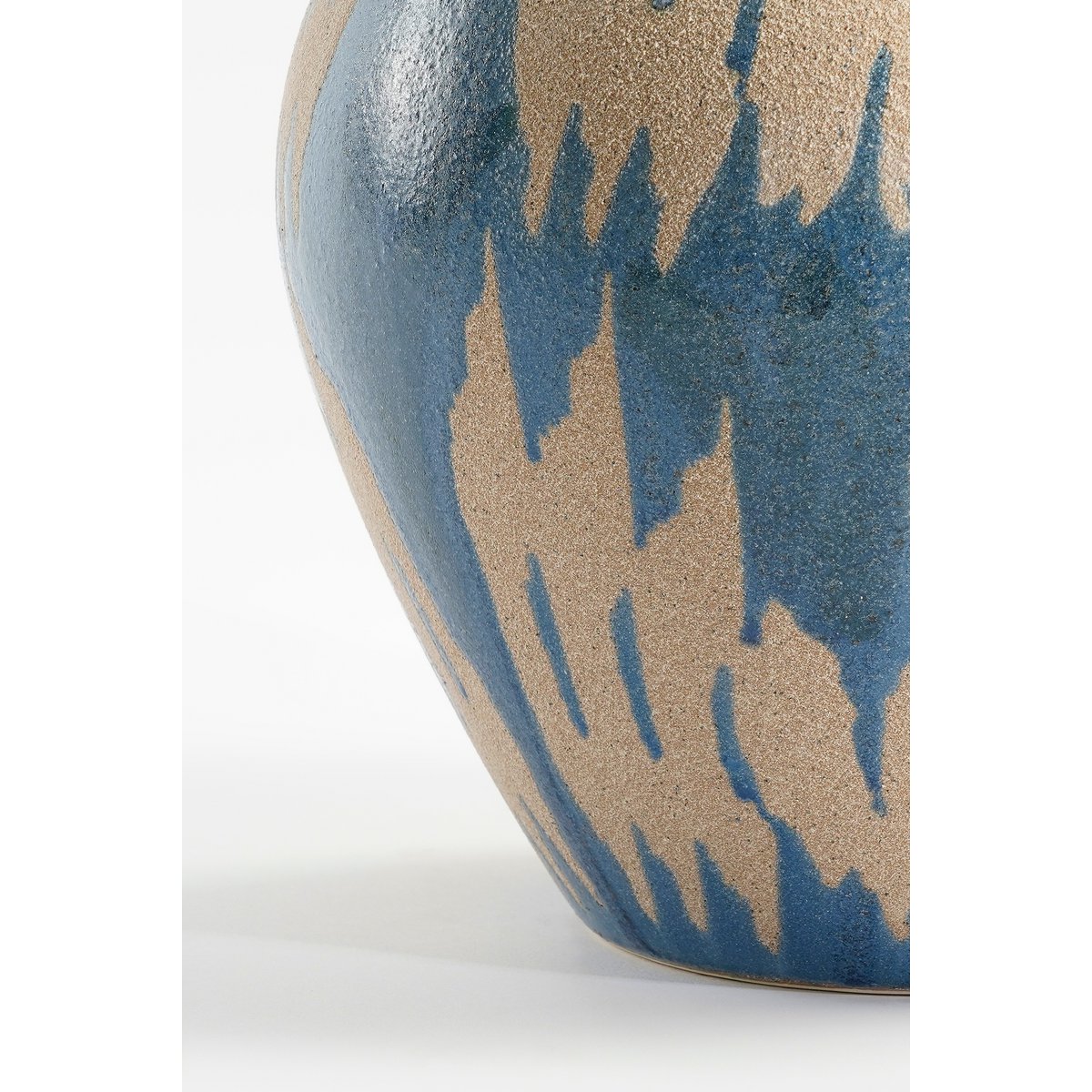 Caldo Vaas - L28 x B28 x H36 cm - Keramiek - Donkerblauw Mica Decorations