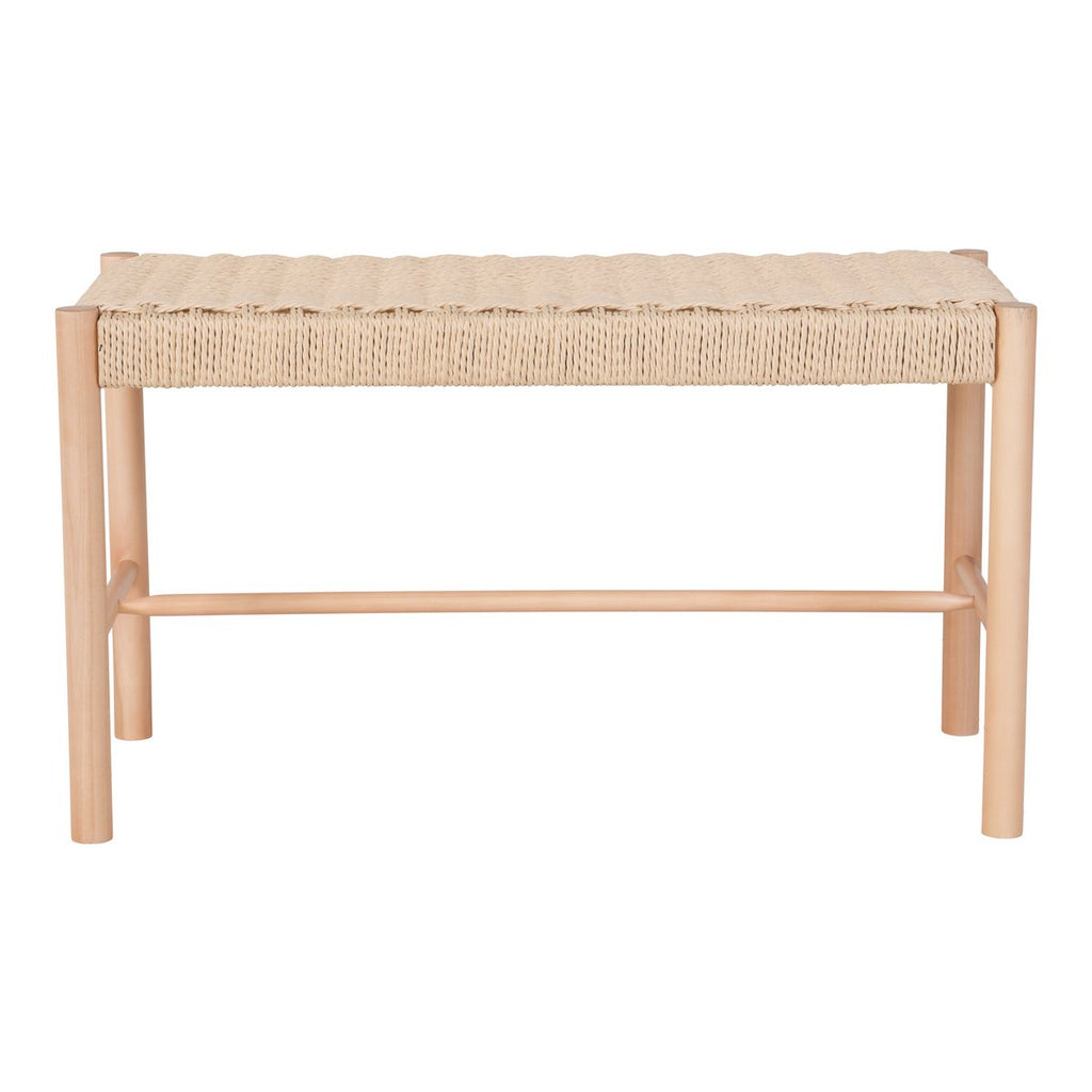 Abano Bank - Natuurlijk, populierenhout, papieren koord, 35x80x45cm House Nordic ApS