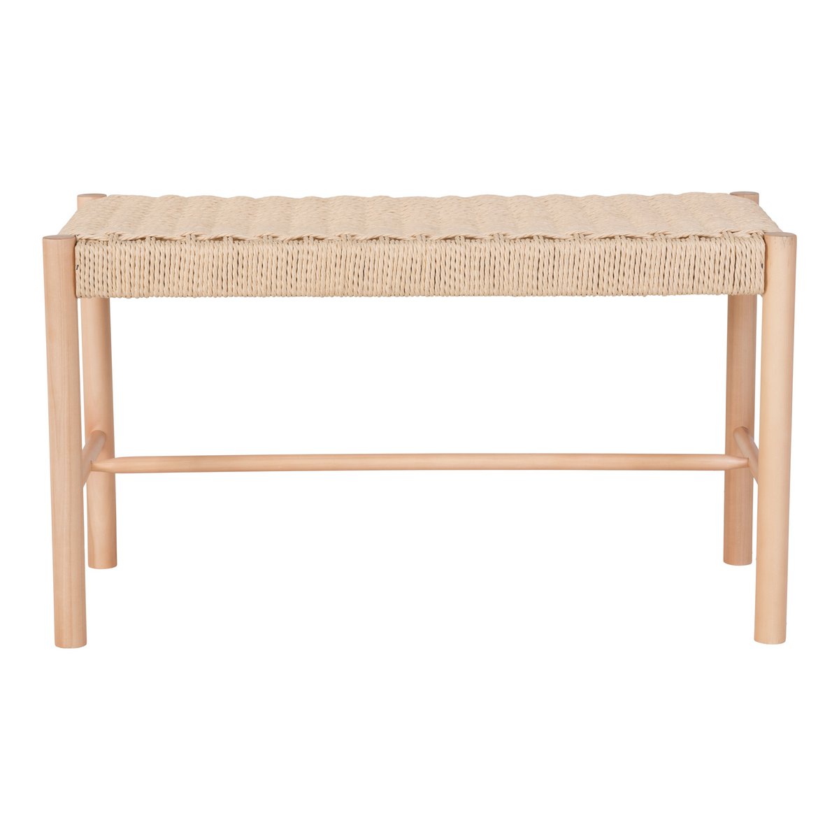 Abano Bank - Natuurlijk, populierenhout, papieren koord, 35x80x45cm House Nordic ApS