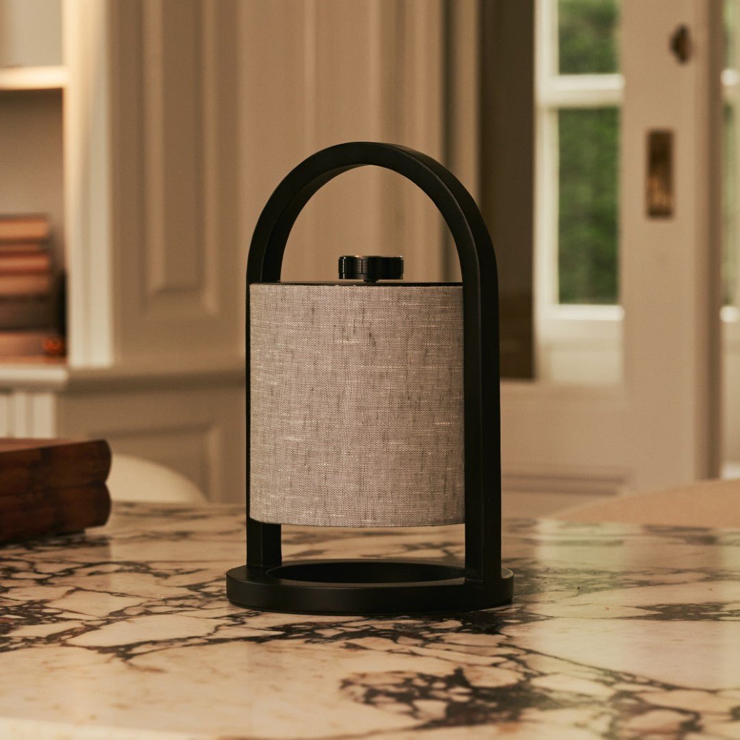 River Black & Gray Wooden oplaadbare lamp - Dimable & snateloze licht Tavellio - Amsterdam