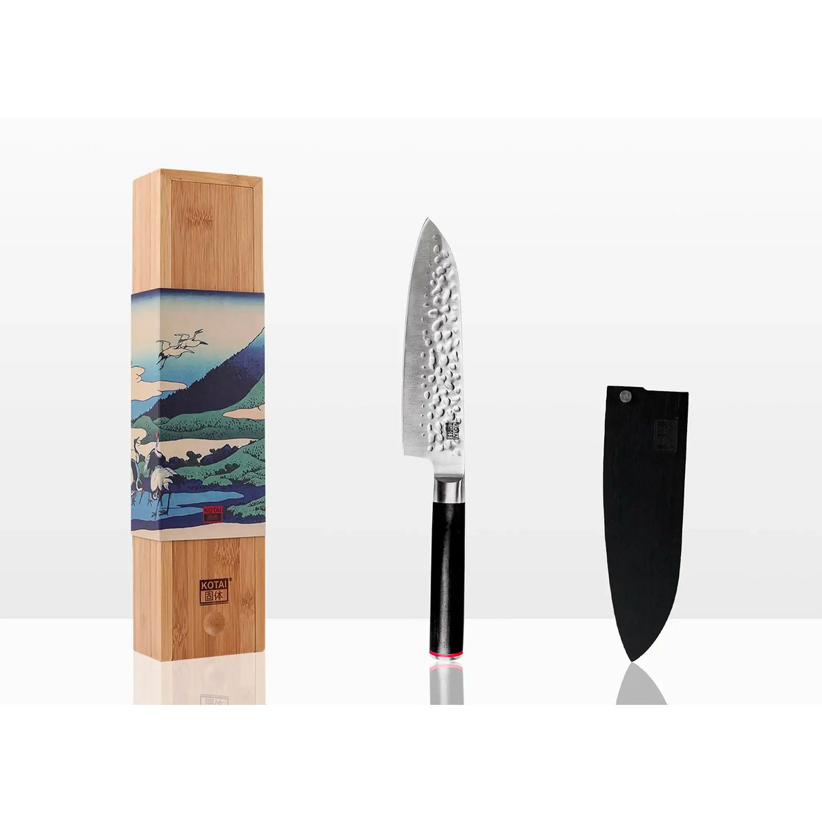Mes - Santoku met bamboe Saya en bamboedoos - lemmet 180 mm KOTAI kitchen