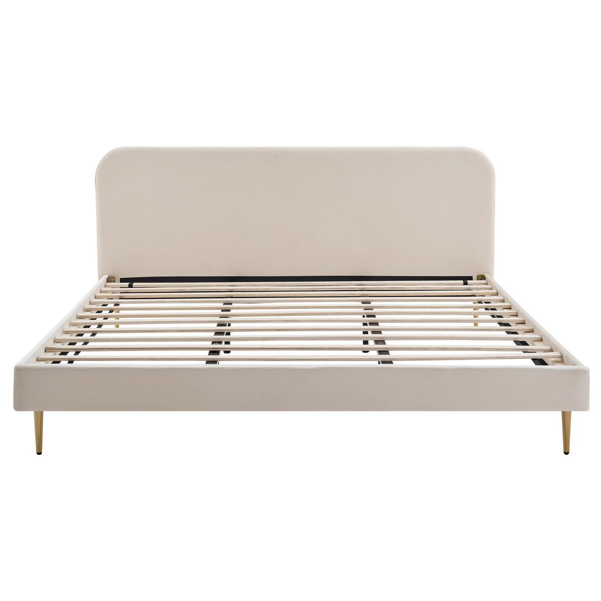 Gestoffeerd bed met beige fluwelen hoes 180x200 cm SalesFever