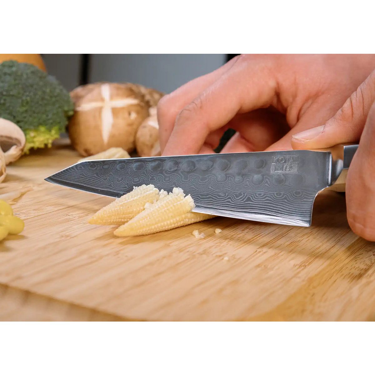 Bunka Petty Damascus Utility Knife - lemmet van 135 mm KOTAI kitchen