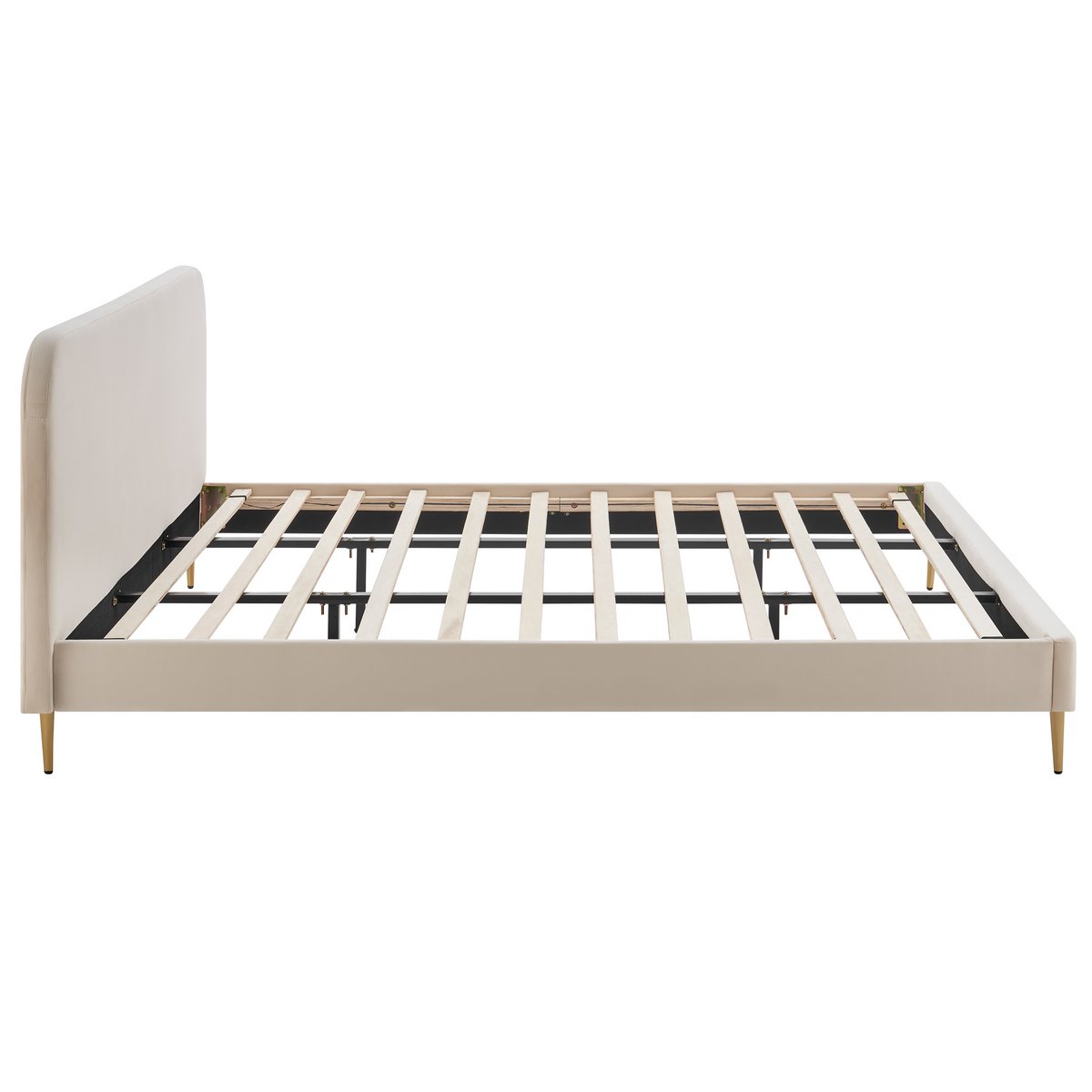 Gestoffeerd bed met beige fluwelen hoes 180x200 cm SalesFever