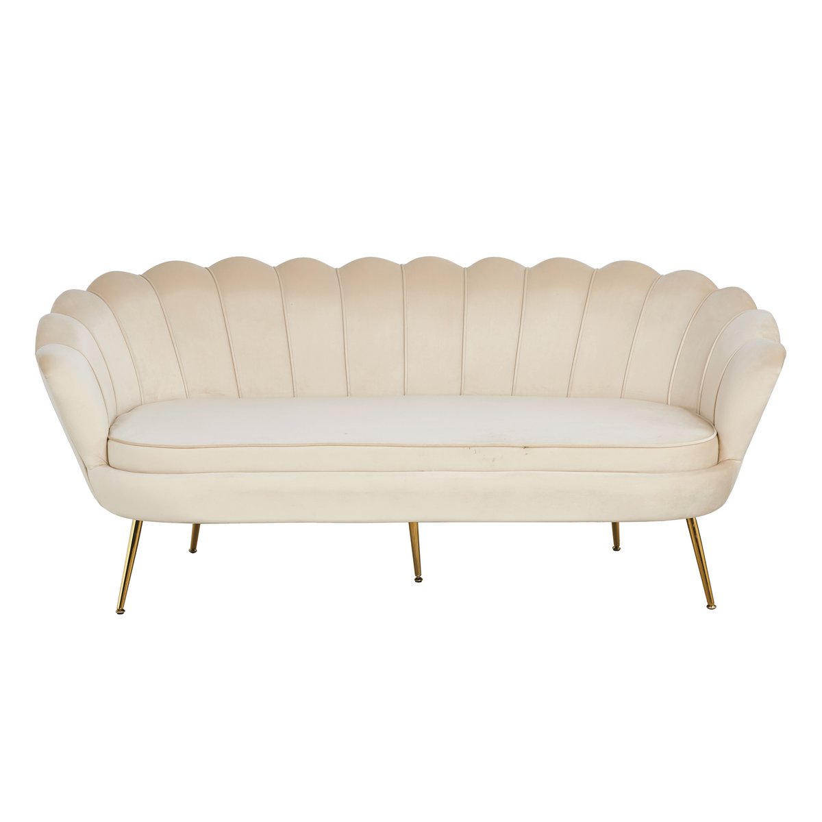 Shell bank 3 zits in beige fluweel SalesFever