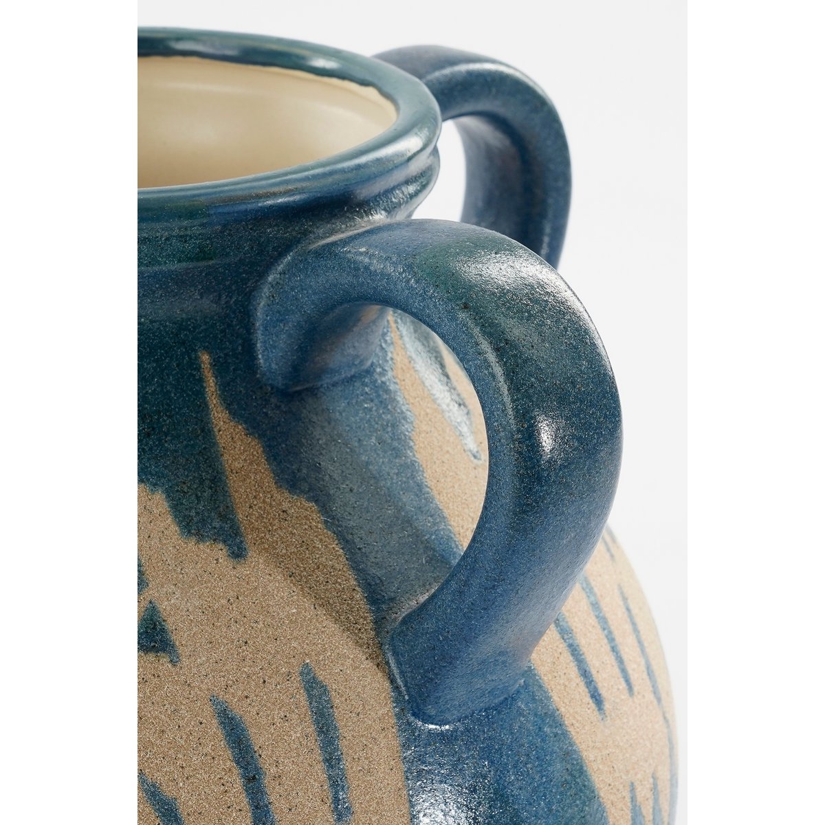 Caldo Vaas - L28 x B28 x H36 cm - Keramiek - Donkerblauw Mica Decorations