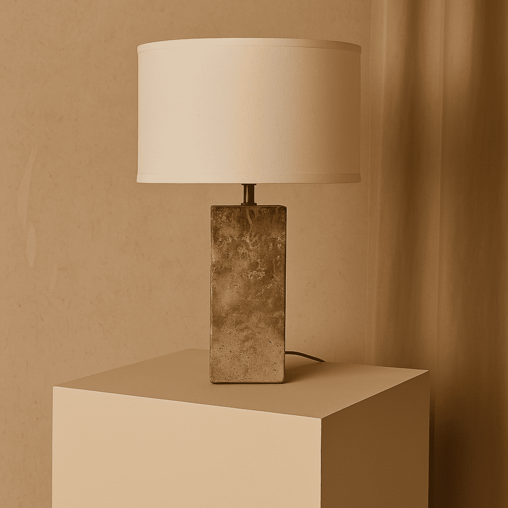 Rosie travertijnlamp – elegante natuursteen met katoenen kap Tavellio - Amsterdam