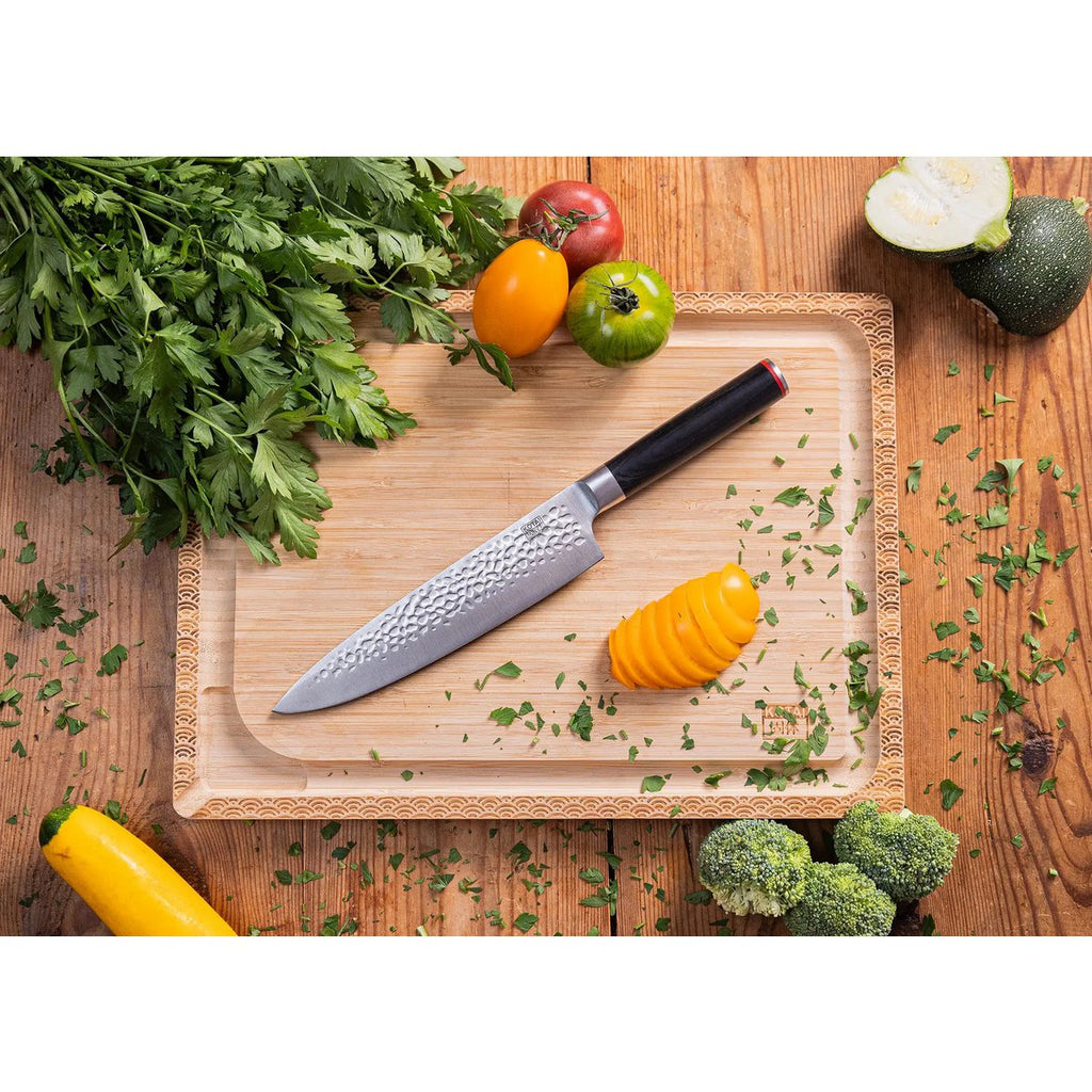 Mes - Gyuto (koksmes) met bamboe Saya en bamboedoos - 200 mm lemmet KOTAI kitchen