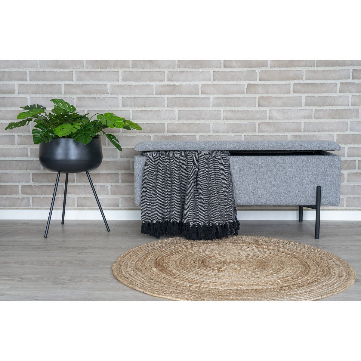 Watford Bank - Lichtgrijs, polyester, 95x36,5x43cm House Nordic ApS