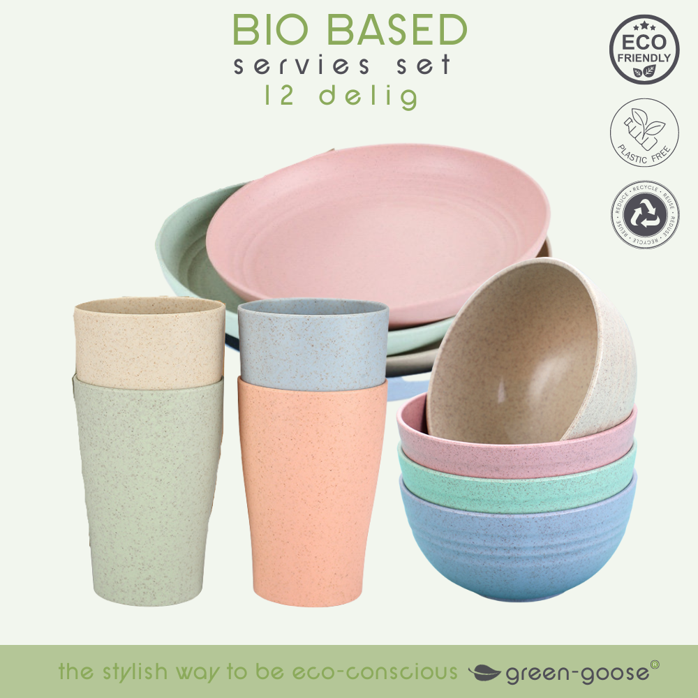 green-goose Bio-based Servies Set - 12-delig green-goose