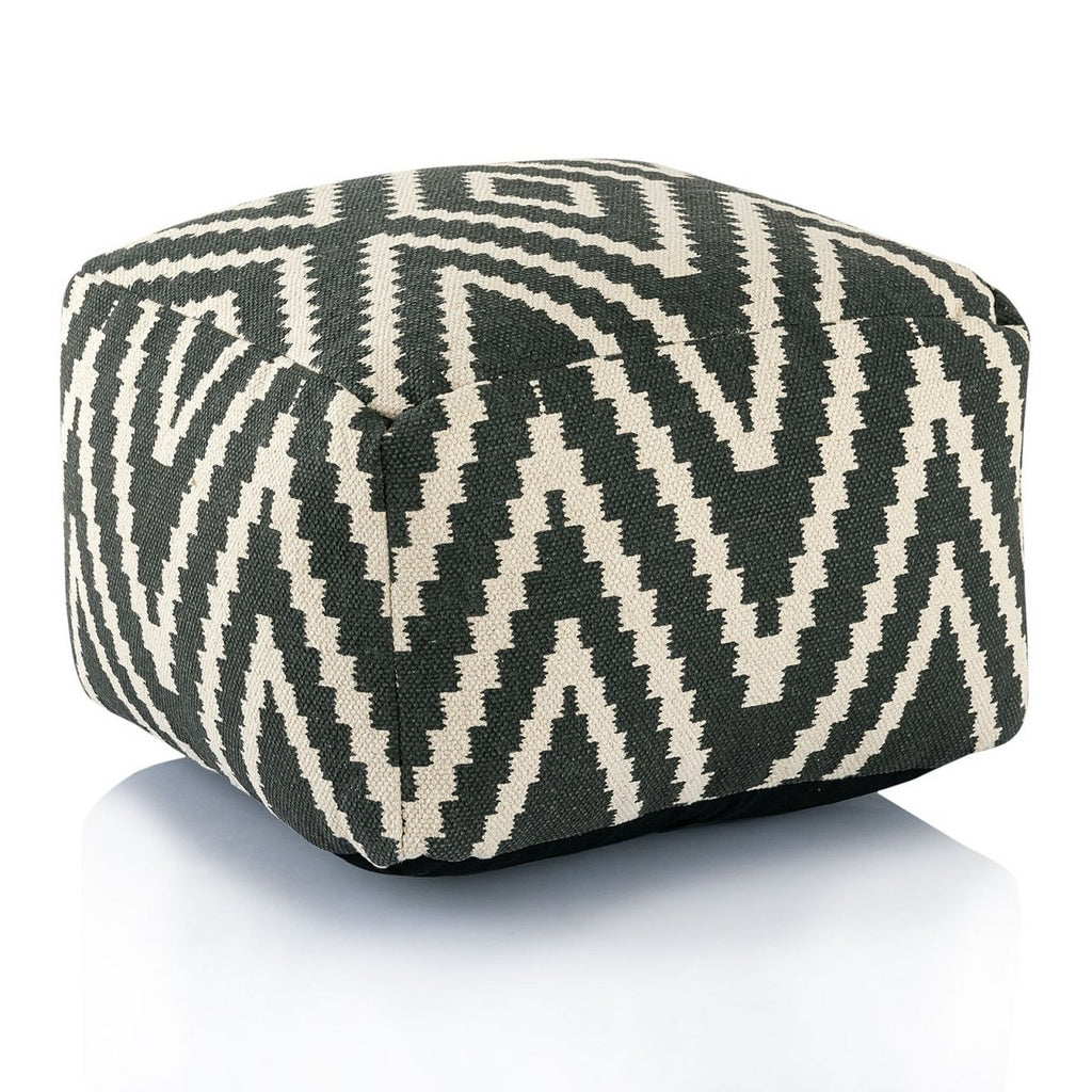 Zittend dobbelstenen voetkrukken stoel kruk 50x35x50cm pouf kelim vloerkussen peru zwarte taupe gele turquoise Voglrieder kreatives Wohnen