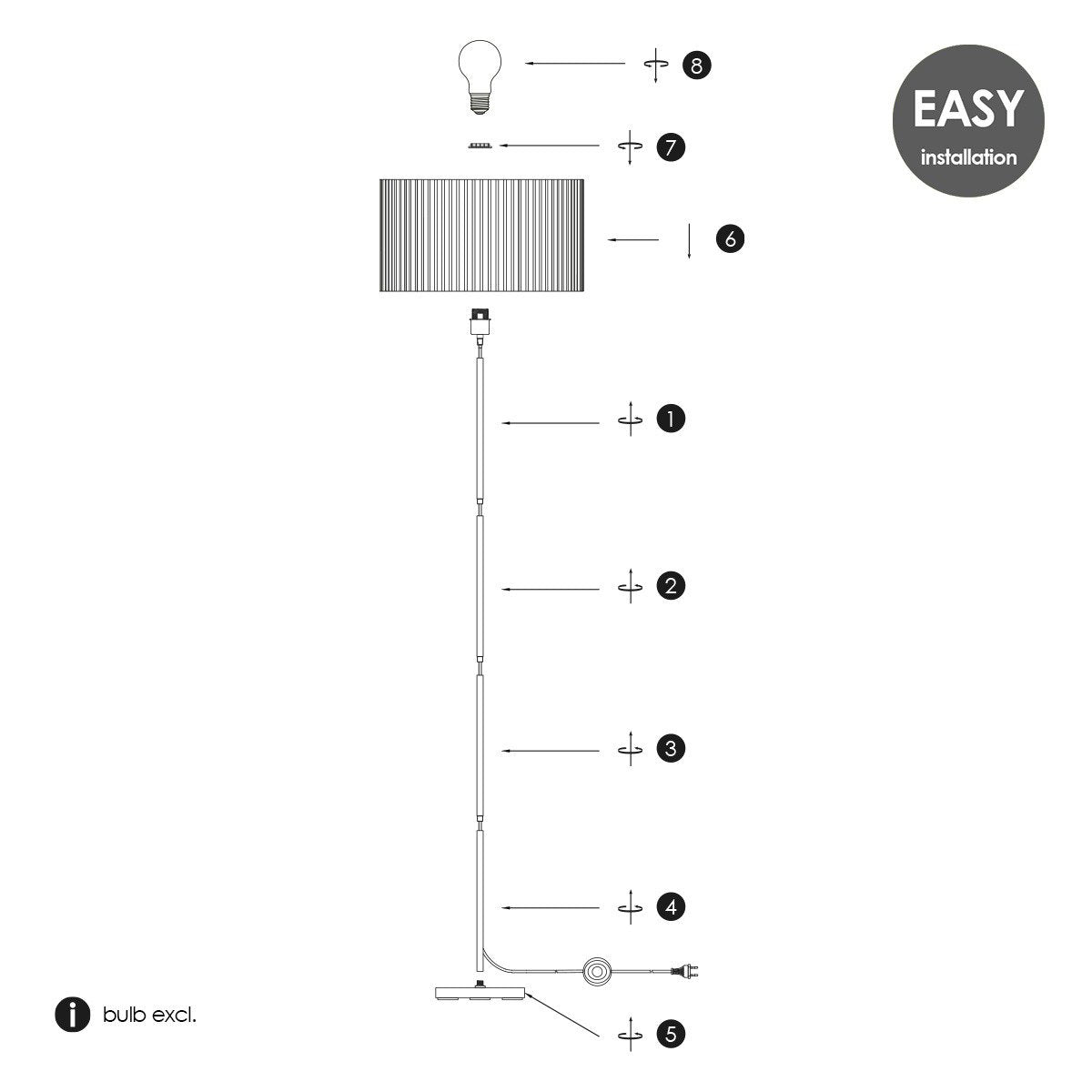 Home Sweet Home Cylindrische Corduroy Vloerlamp - Karamel ø40 x 165cm Home Sweet Home