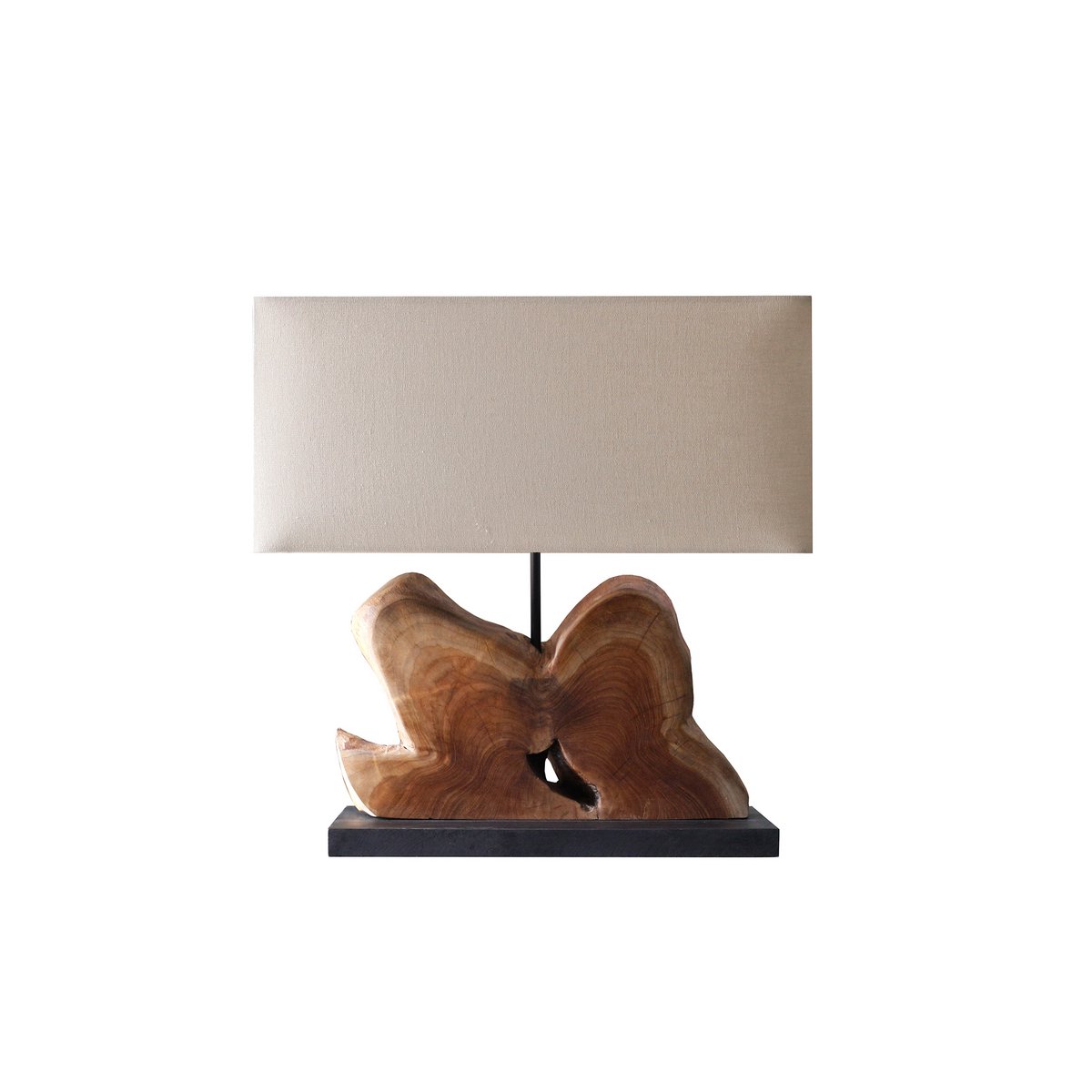 Tafellamp drijfhout/linnen naturel 50 cm SalesFever