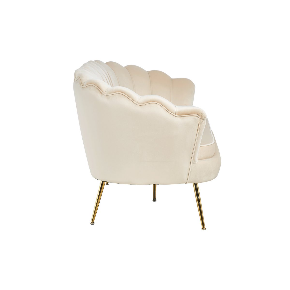 Shell bank 3 zits in beige fluweel SalesFever