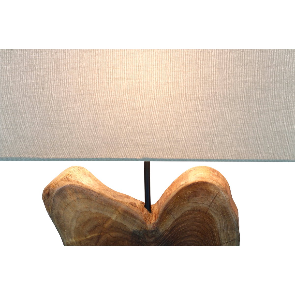 Tafellamp drijfhout/linnen naturel 50 cm SalesFever