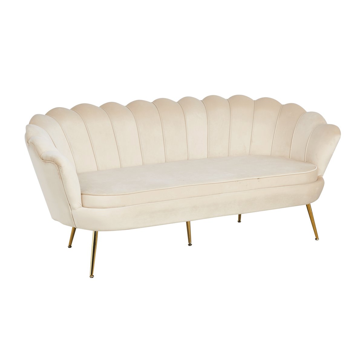 Shell bank 3 zits in beige fluweel SalesFever