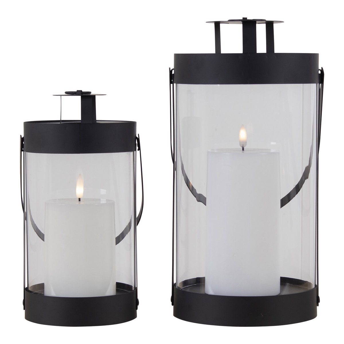 Bondi-lantaarns - Zwart, staal/glas - Set van 2 House Nordic ApS
