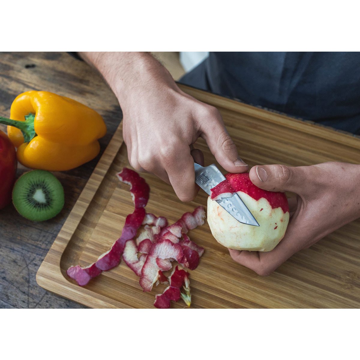 Messen en Keuken Accessoires Set - Bunka Starter Set Deluxe: 2 messen (Bunka schilmesje + Bunka Santoku) + bamboe snijplank KOTAI kitchen