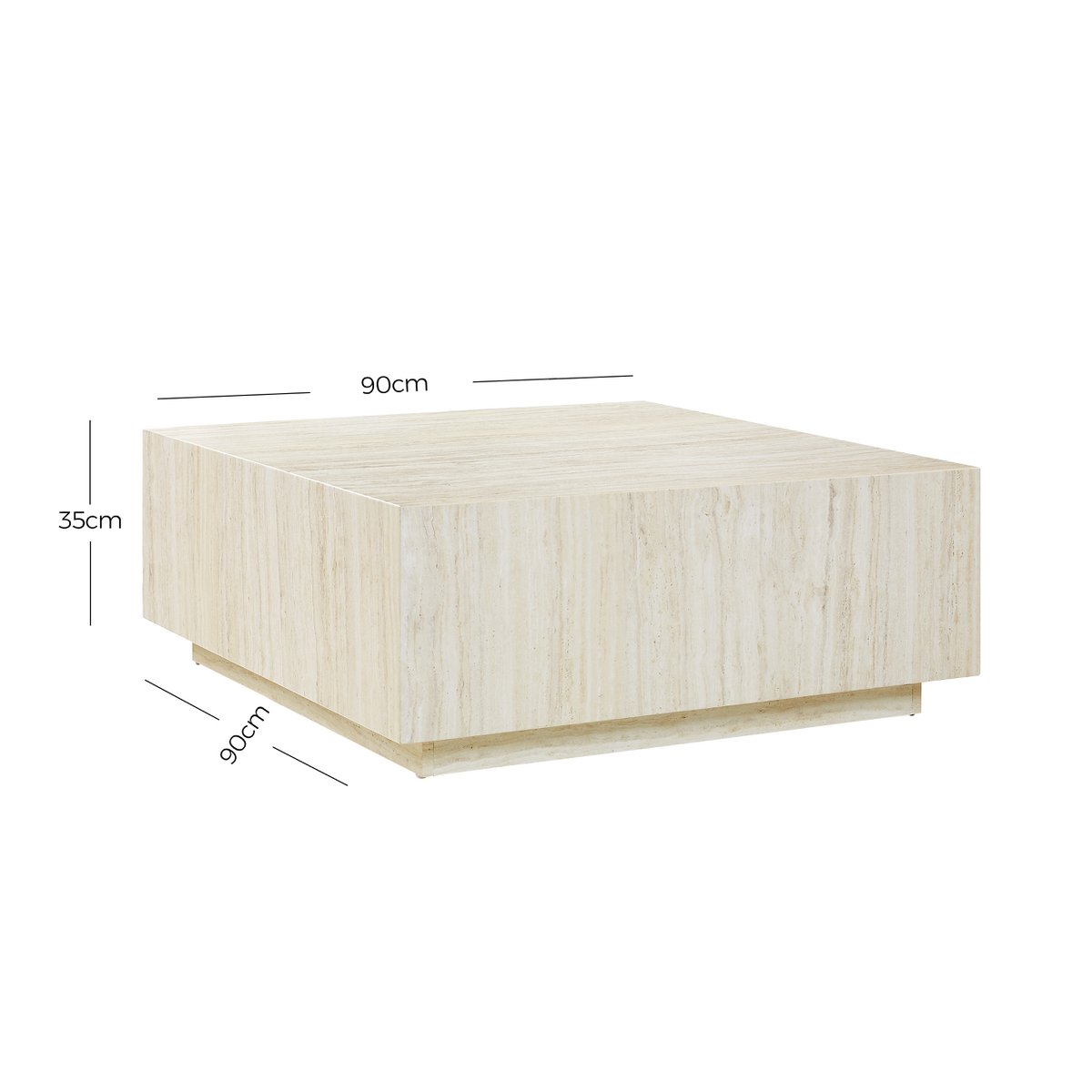 Couchtisch Travertin 90x90 cm SalesFever
