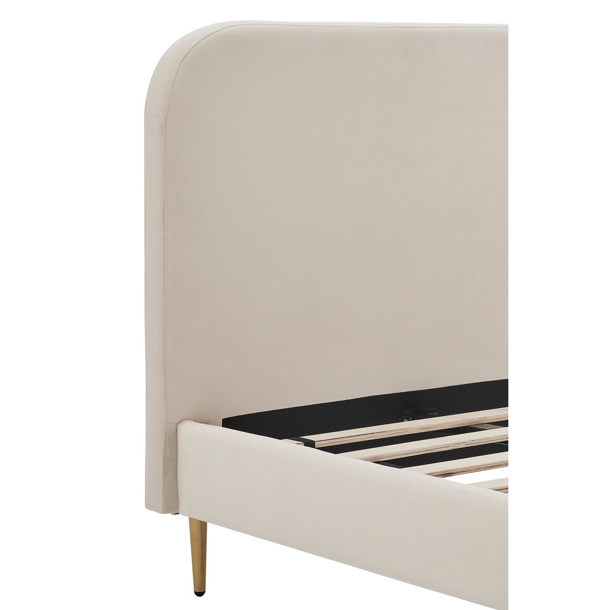 Gestoffeerd bed met beige fluwelen hoes 90x200 cm SalesFever