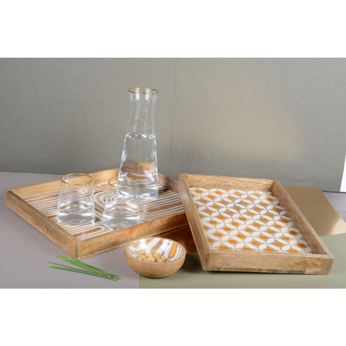 Mat vergulde waterglazen - veel van 6 AULICA