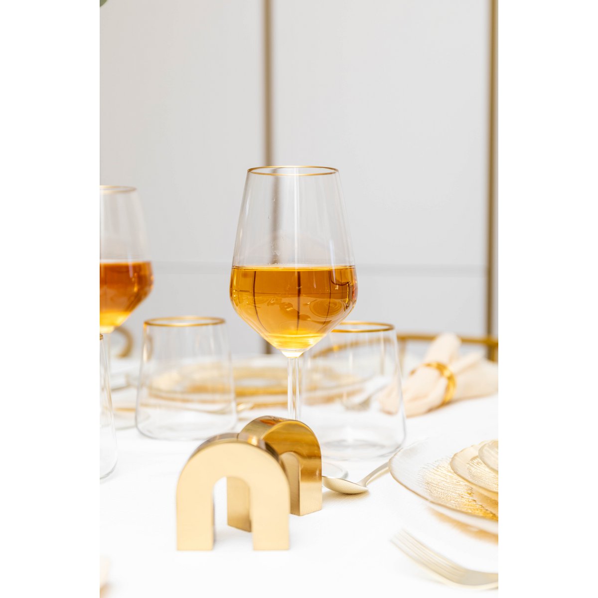 Matt Golden Wine Glazen - Set van 6 AULICA