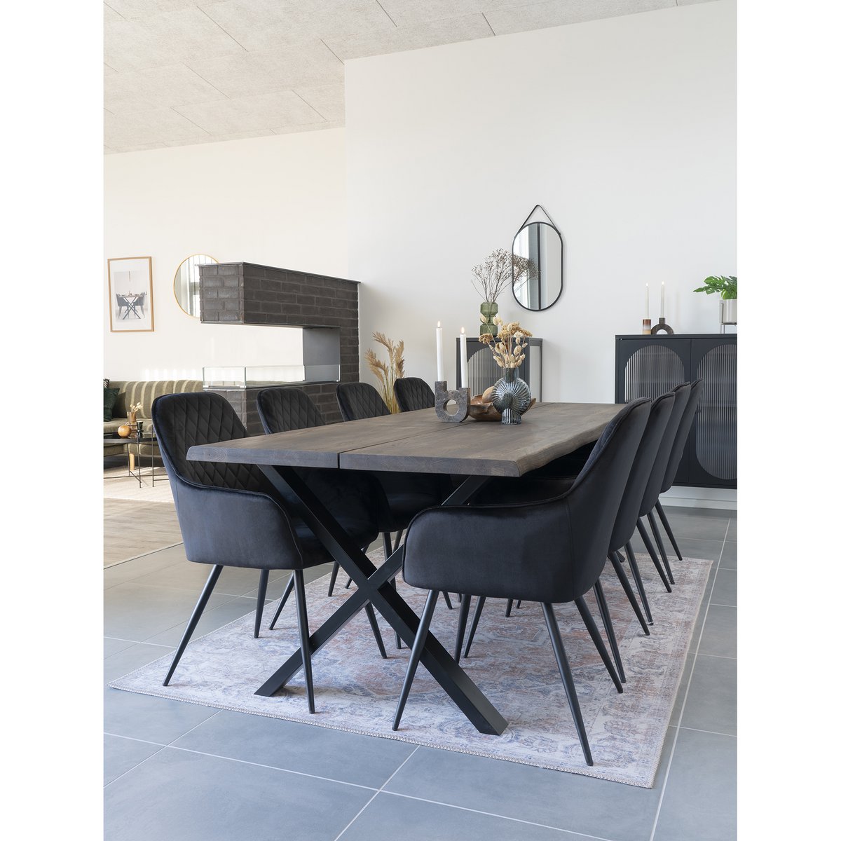 Trapani Spiegel - Zwart, Staal/kunstleer, 35x60 cm House Nordic ApS