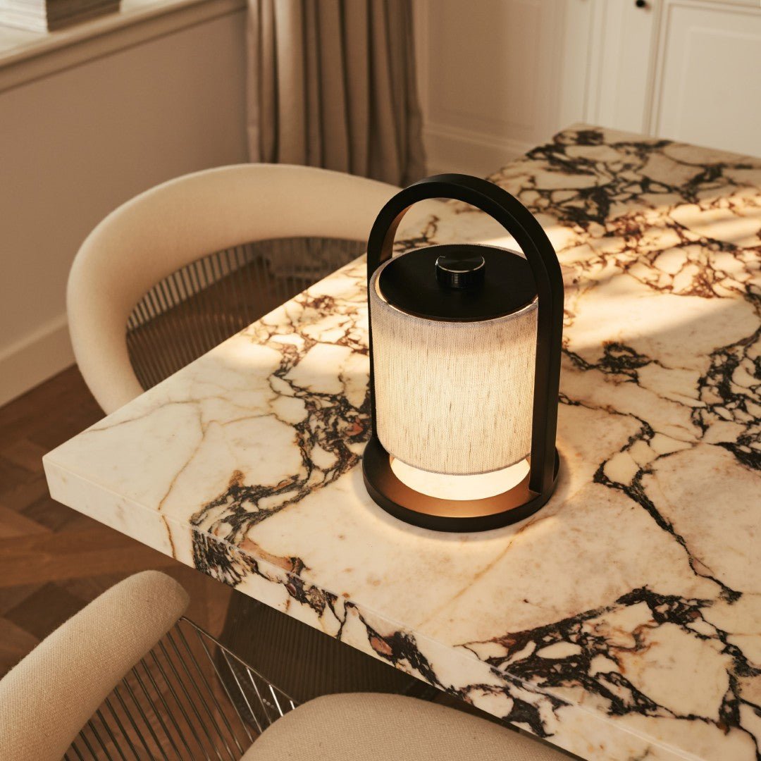 River Black & Gray Wooden oplaadbare lamp - Dimable & snateloze licht Tavellio - Amsterdam