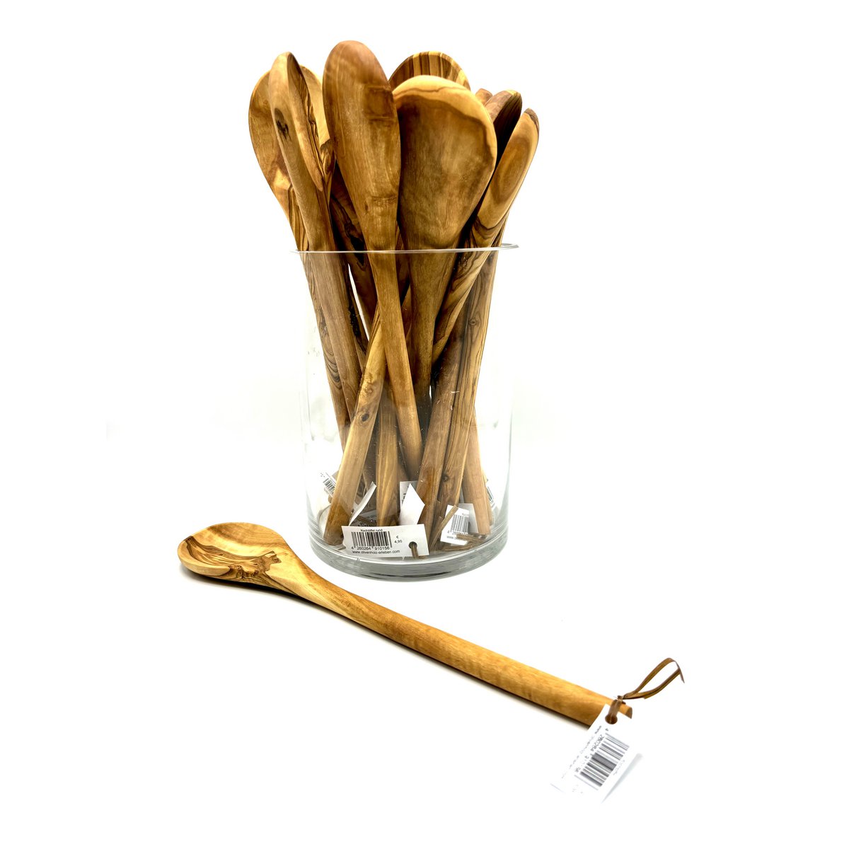 TOP aanbieding! Set van 20 ronde kooklepels, 30 cm olijfhout Olivenholz erleben