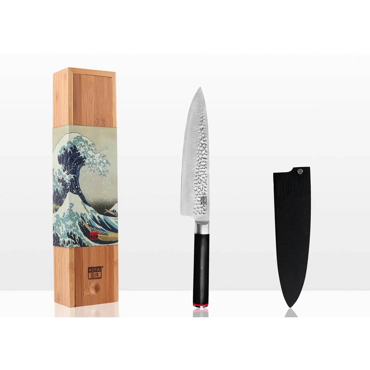 Mes - Gyuto (koksmes) met bamboe Saya en bamboedoos - 200 mm lemmet KOTAI kitchen