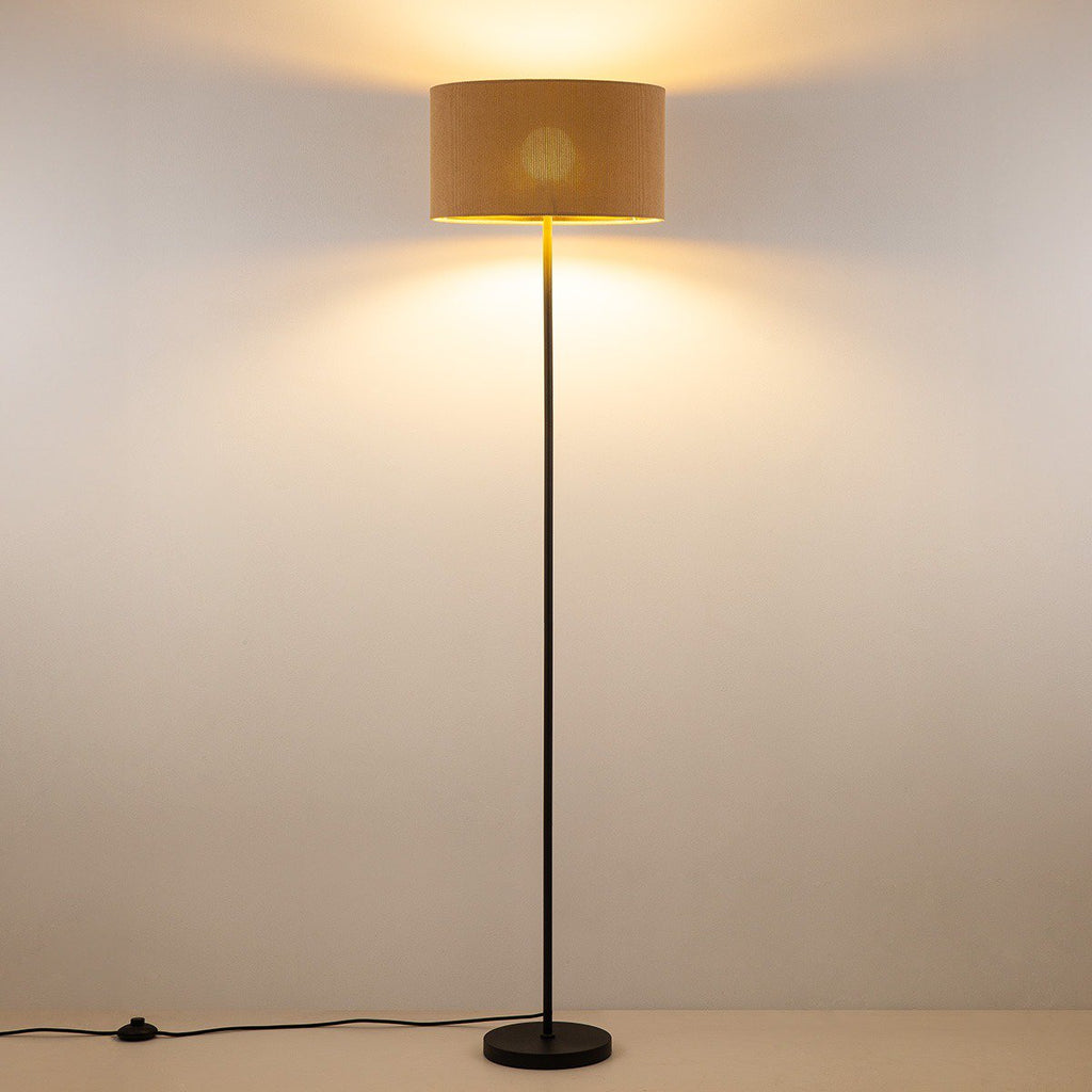 Home Sweet Home Cylindrische Corduroy Vloerlamp - Karamel ø40 x 165cm Home Sweet Home