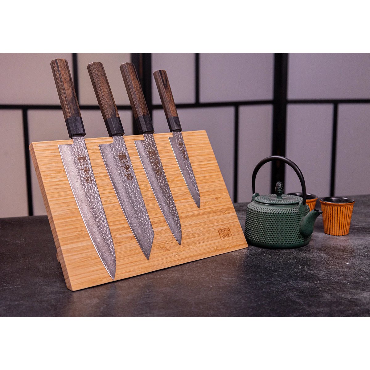 Keukenaccessoires - KOTAI magnetische bamboe messenhouder (opvouwbaar) - 30 x 22 cm KOTAI kitchen