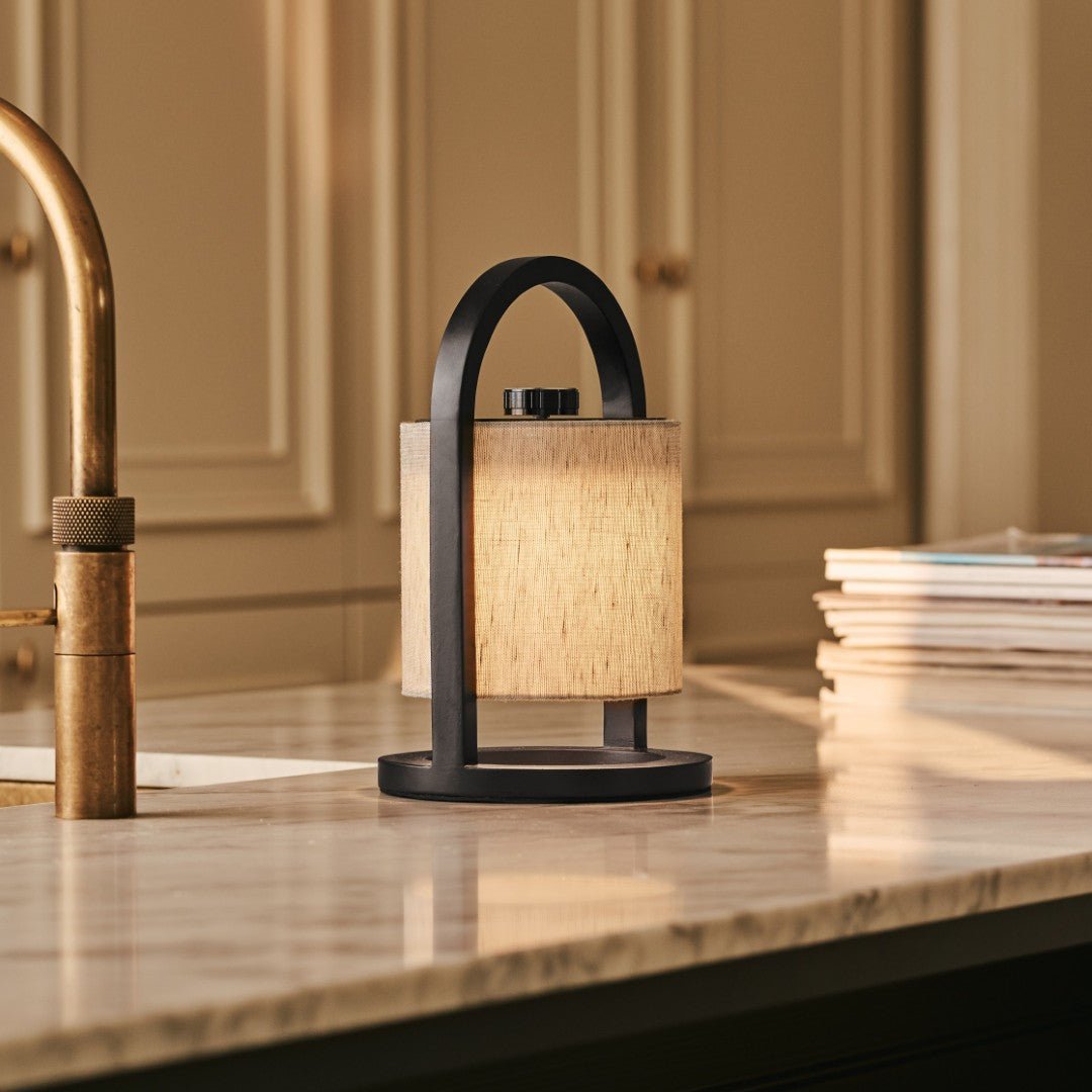 River Black & Gray Wooden oplaadbare lamp - Dimable & snateloze licht Tavellio - Amsterdam