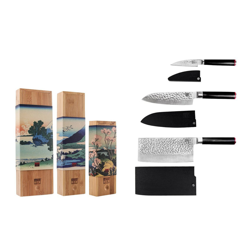 Messenset - The Asian Set: 3 messen (schilmesje + santoku + hakmes) KOTAI kitchen