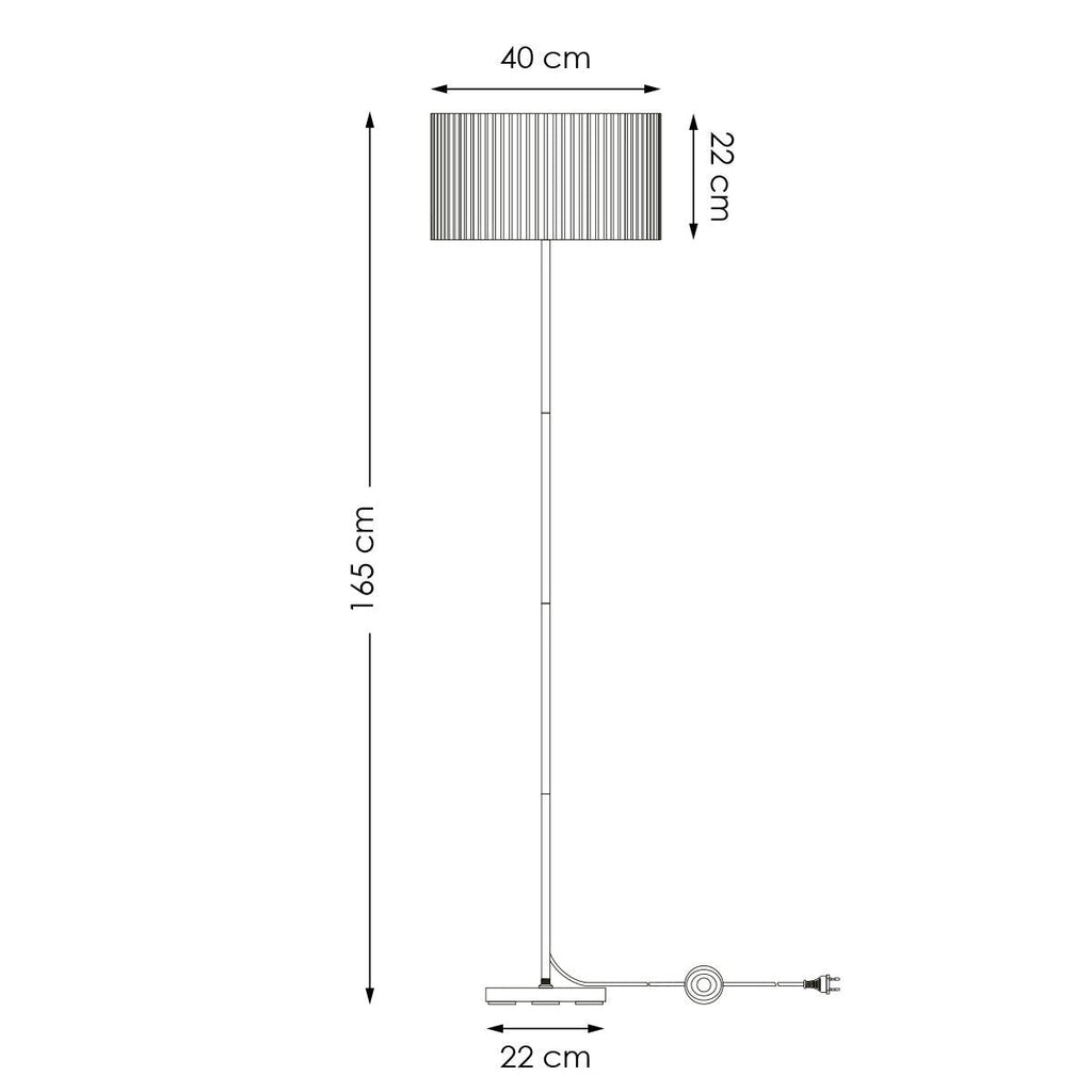 Home Sweet Home Cylindrische Corduroy Vloerlamp - Wit - ø40 x 165 cm Home Sweet Home