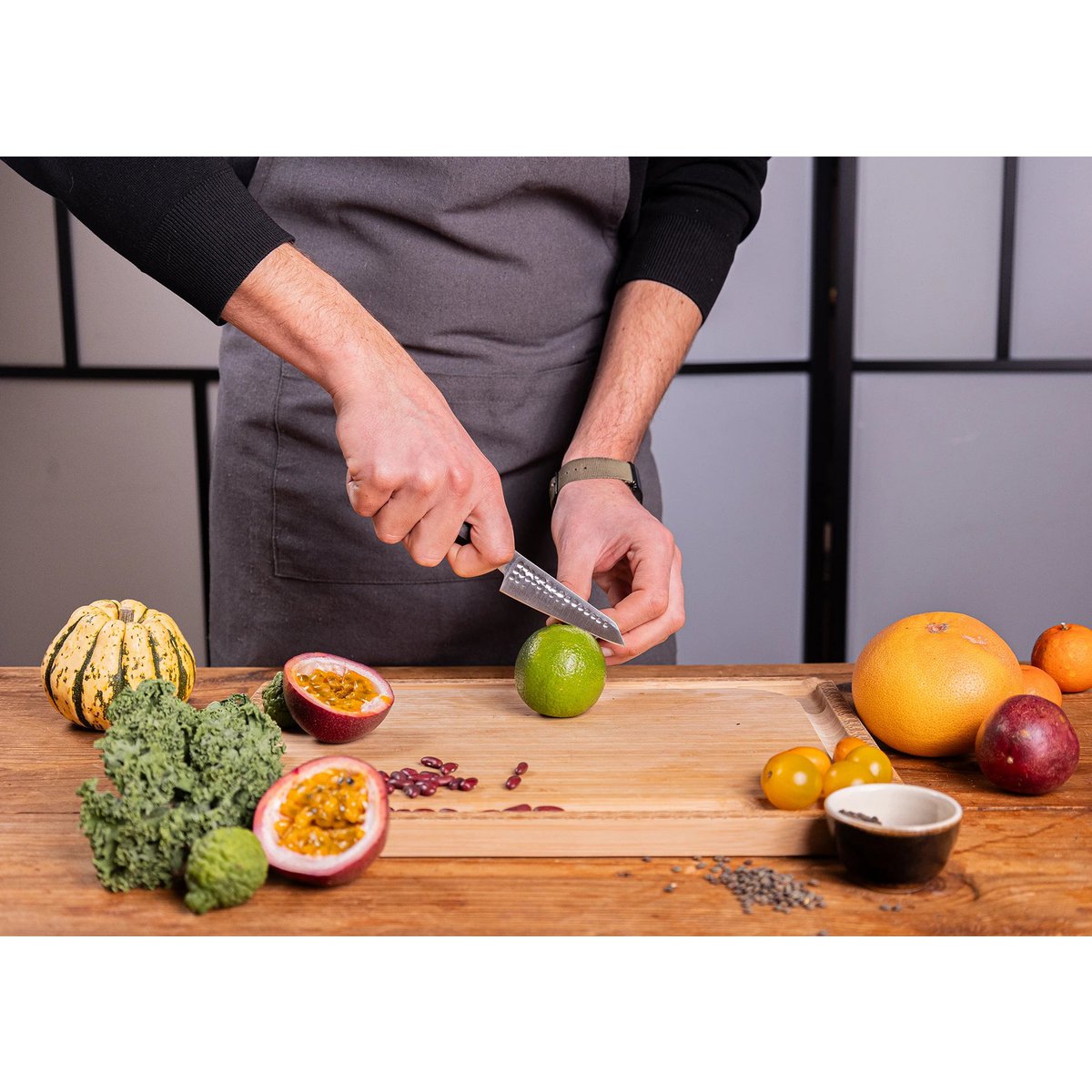 Mes - Bunka schilmesje met bamboe Saya en bamboe doos - 90 mm lemmet KOTAI kitchen
