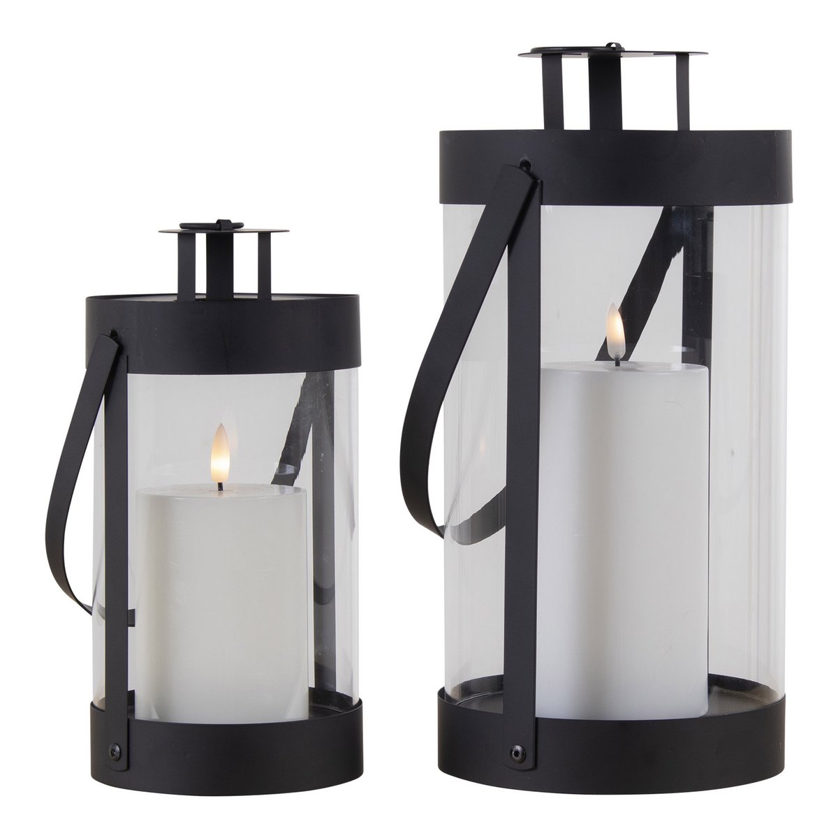 Bondi-lantaarns - Zwart, staal/glas - Set van 2 House Nordic ApS