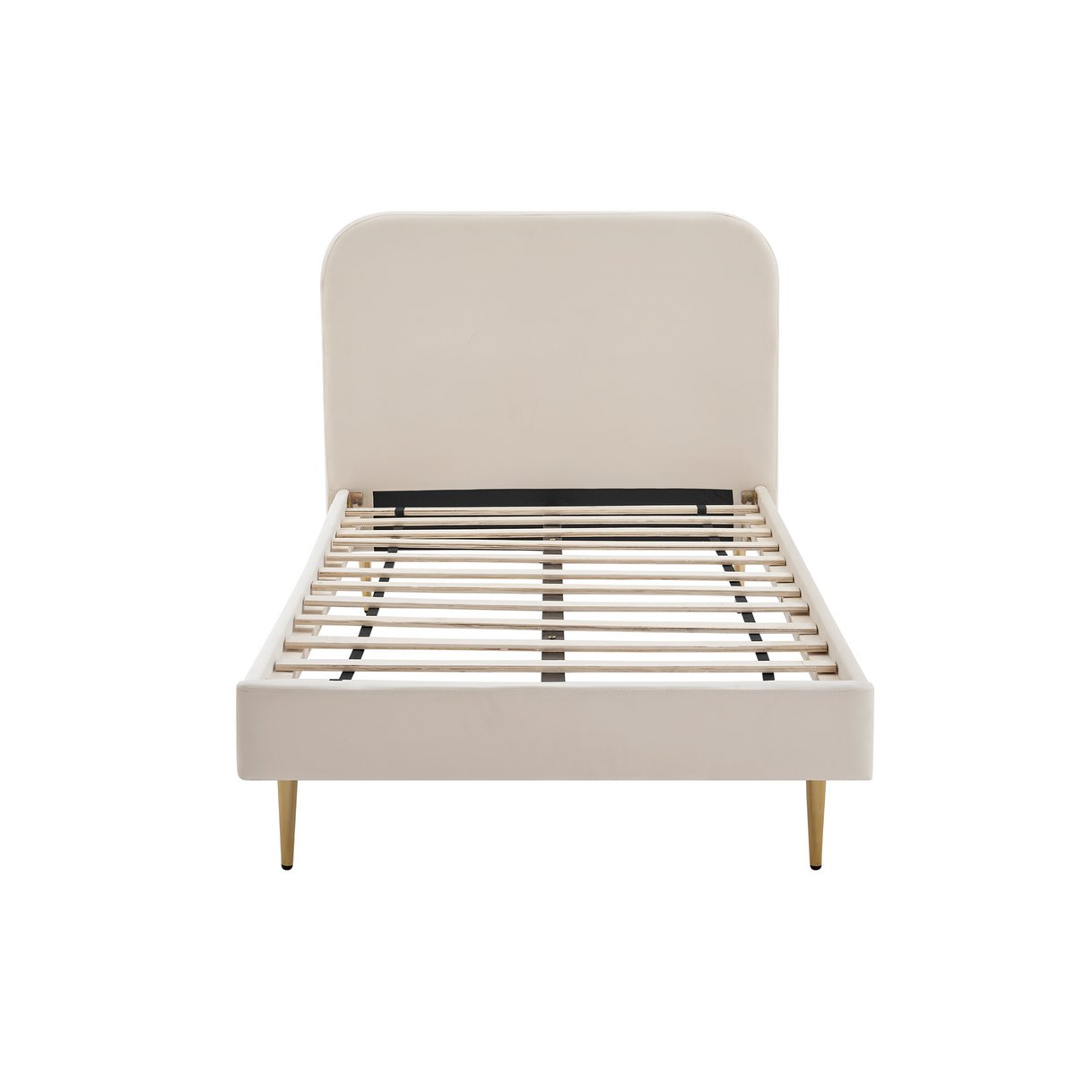 Gestoffeerd bed met beige fluwelen hoes 90x200 cm SalesFever