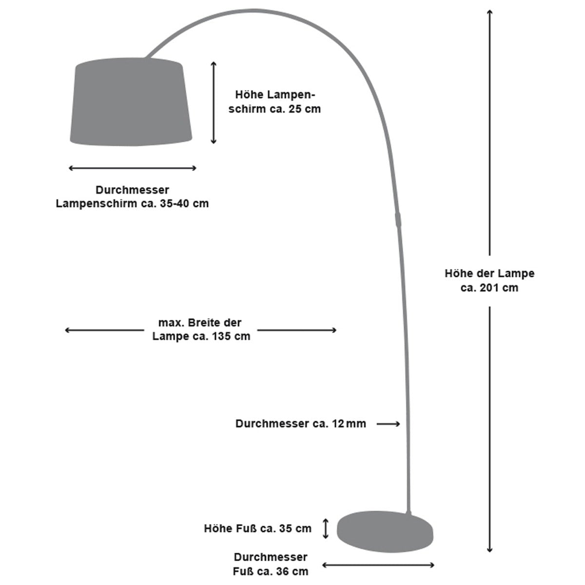 Booglamp 205 cm wit SalesFever