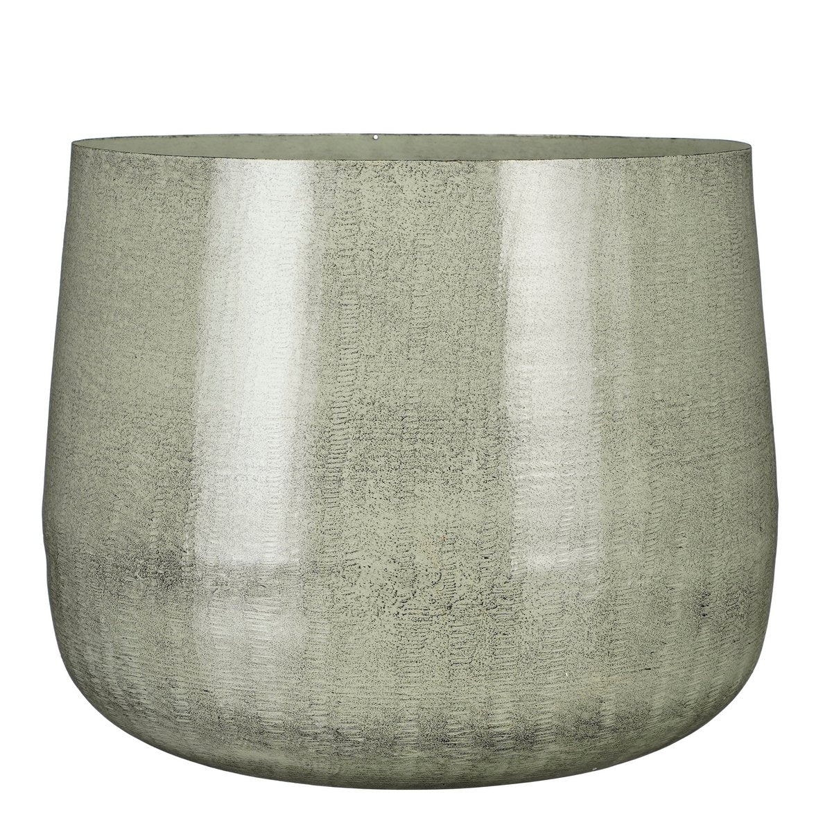 Benson Bloempot - H32 x Ø37 cm - Metaal - Lichtgrijs Mica Decorations