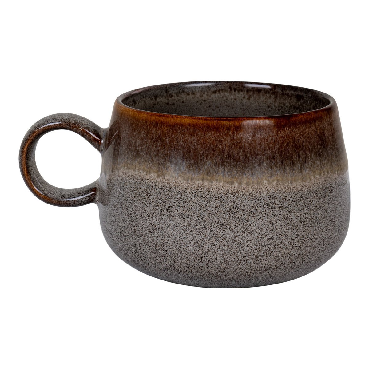 Selma Mug - Mok, keramiek, grijs/bruin, ø10x7,5 cm, set van 4 House Nordic ApS
