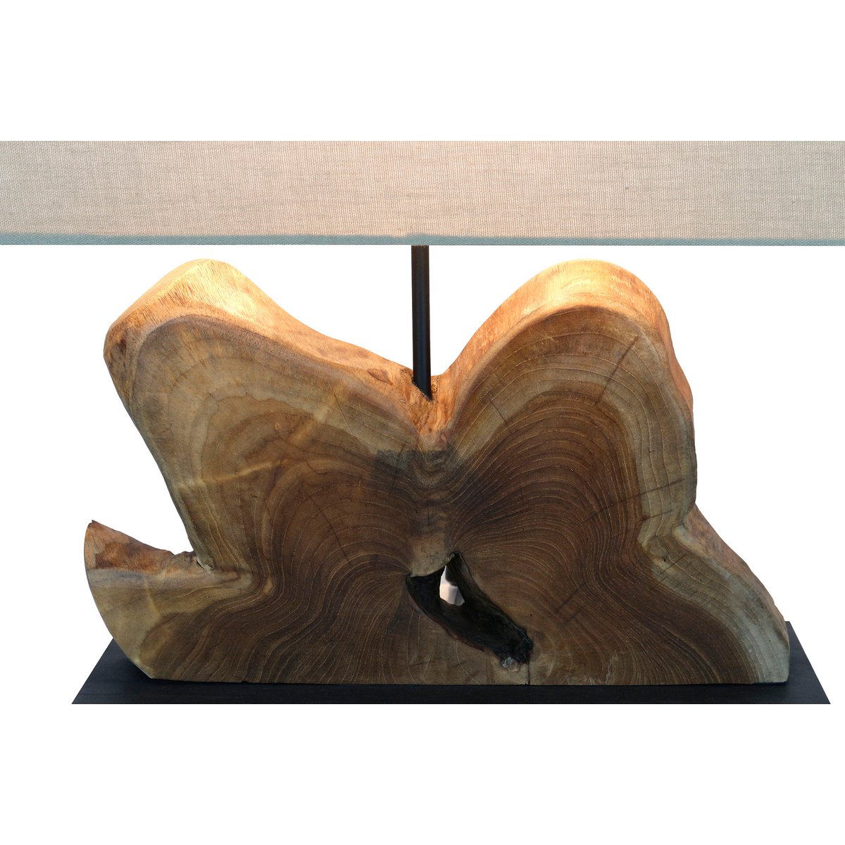 Tafellamp drijfhout/linnen naturel 50 cm SalesFever