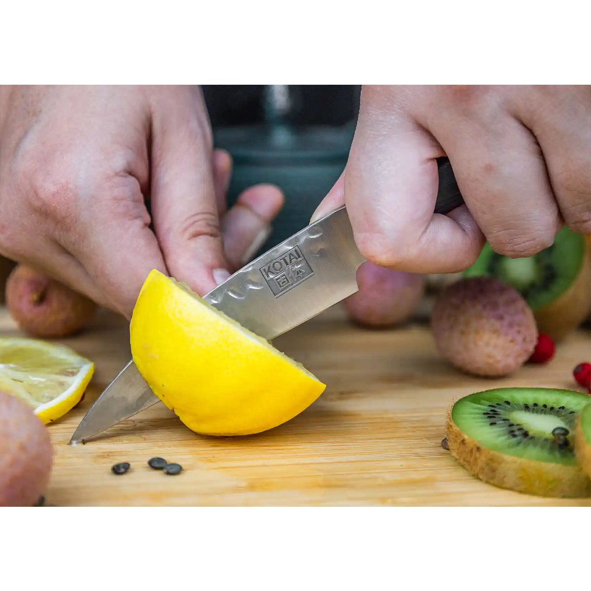 Messen- en keukenaccessoireset - De Starterset Deluxe Edition (A): 2 messen (schilmesje + santoku) + aanzetstaal KOTAI kitchen