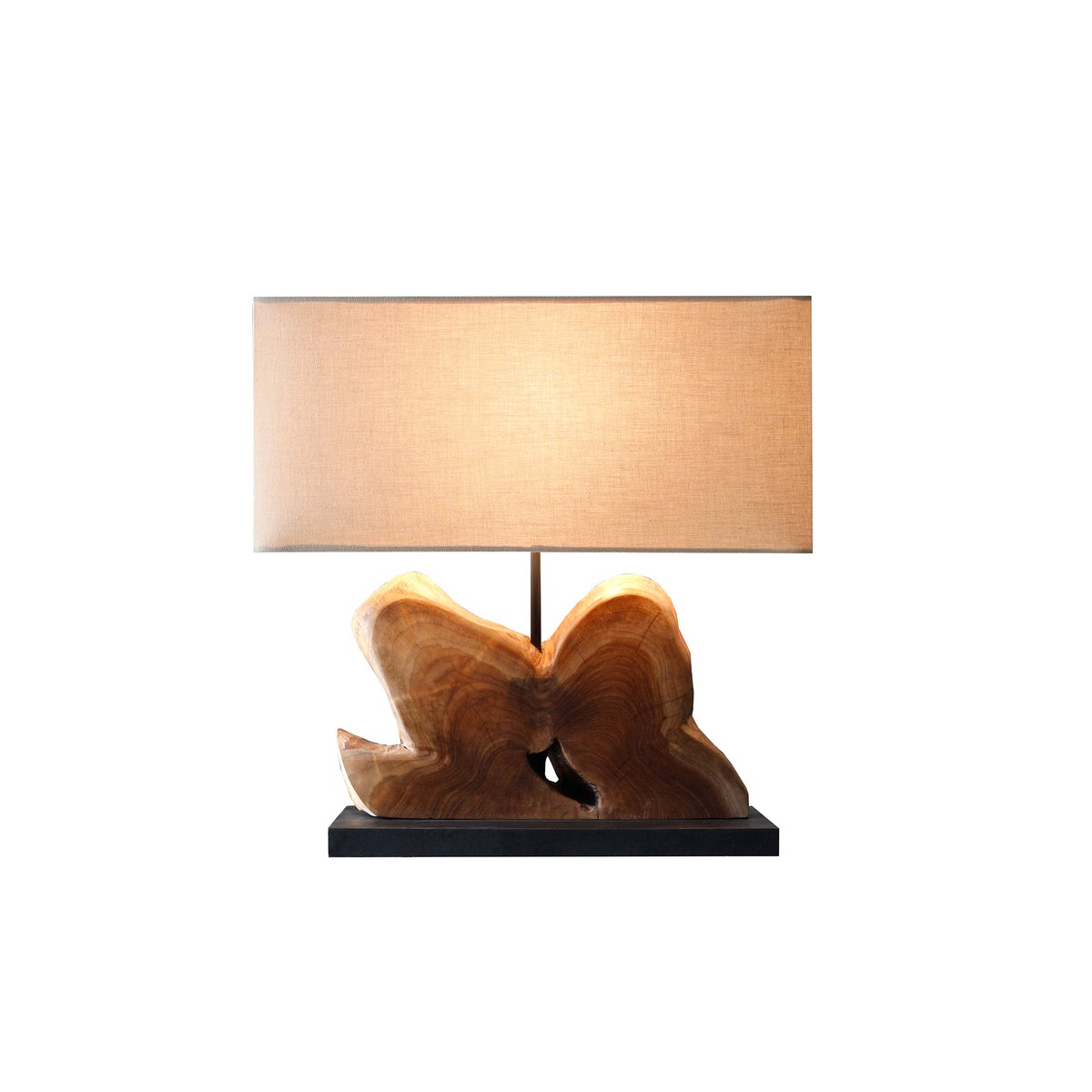 Tafellamp drijfhout/linnen naturel 50 cm SalesFever
