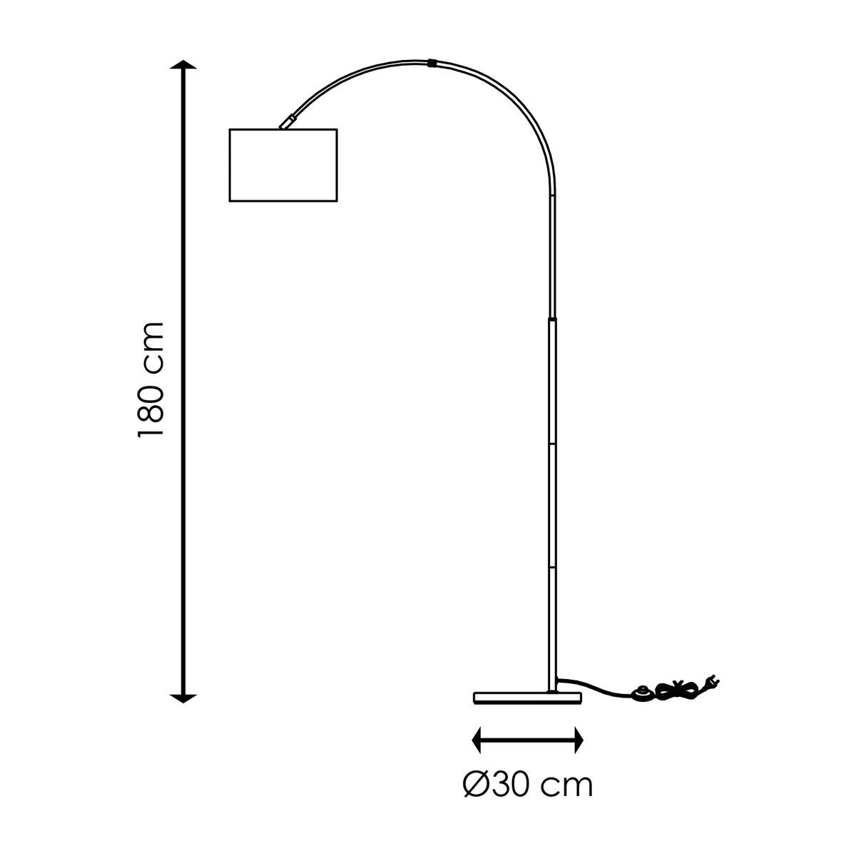 Home Sweet Home Moderne Boog Vloerlamp - Duke - Geborsteld Staal - Wit Home Sweet Home
