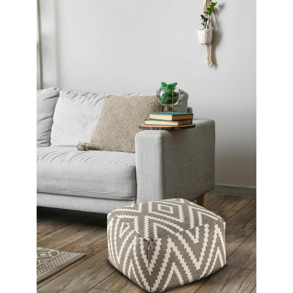 Zittend dobbelstenen voetkrukken stoel kruk 50x35x50cm pouf kelim vloerkussen peru zwarte taupe gele turquoise Voglrieder kreatives Wohnen