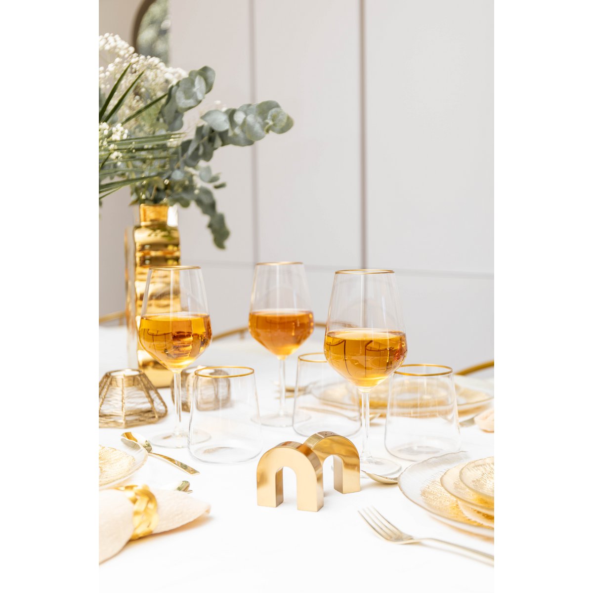 Matt Golden Wine Glazen - Set van 6 AULICA